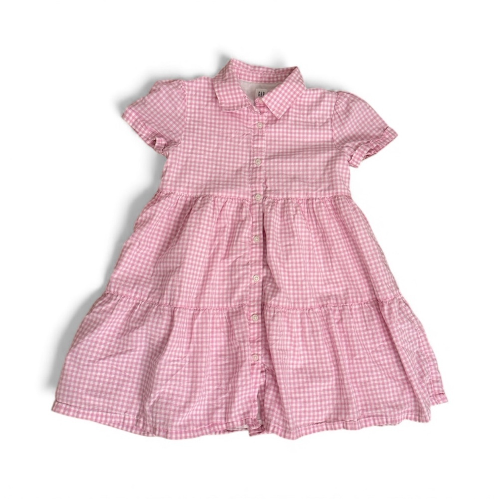 Gap Kids Pink Gingham Button Down Dress